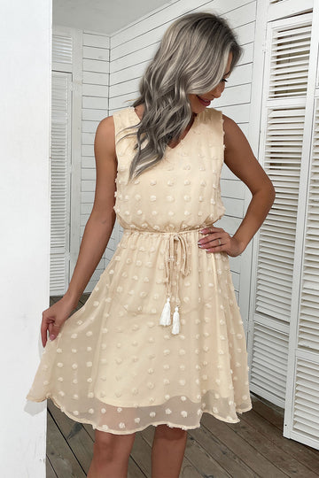 V-ringning Aprikos Sommarklänning